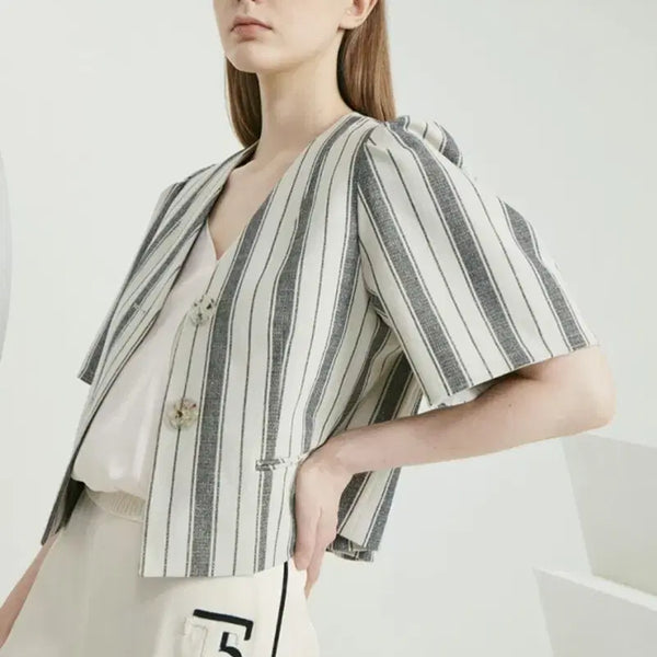 [BUNJANG] TIME Stripe Glitter Jacket / 한섬 21ss 타임 time 스트라이프 글리터 자켓 프리