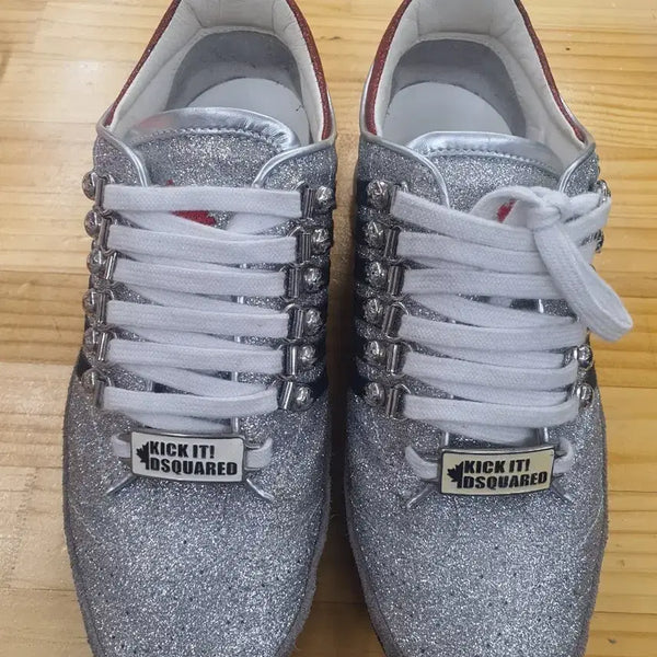[BUNJANG] DSQUARED2 Silver Glitter Women's Sneakers 37.5 / [정품/37.5] 디스퀘어드2 실버 글리터 여성 스니커즈 (신발 단품 / 상태 우수)