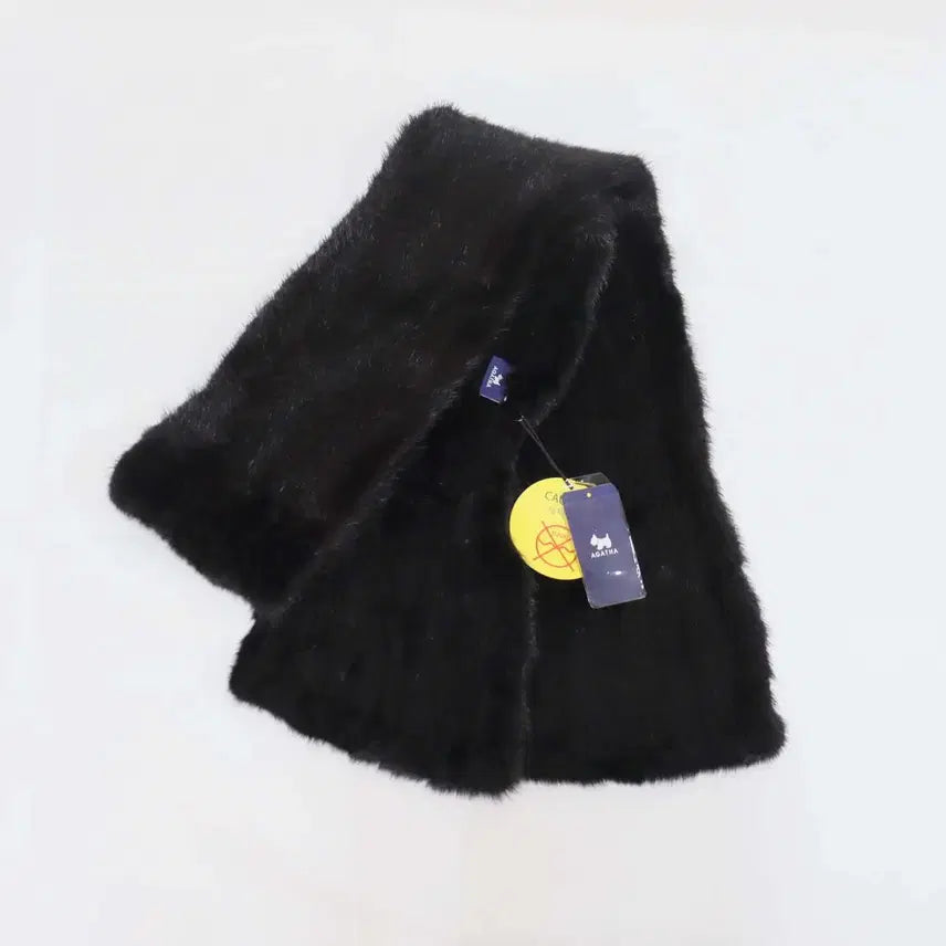 [BUNJANG] Agatha Black Mink Fur Scarf / 아가타 블랙 밍크 머플러 목도리