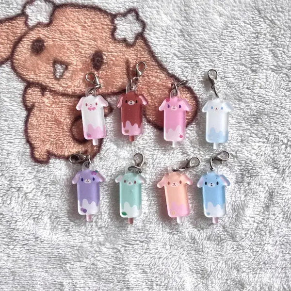 [BUNJANG] Sanrio Sugarbunnies Ice Cream Acrylic Charm Keychain Set / 산리오 슈가바니즈 아이스크림 아크릴 참 키링
