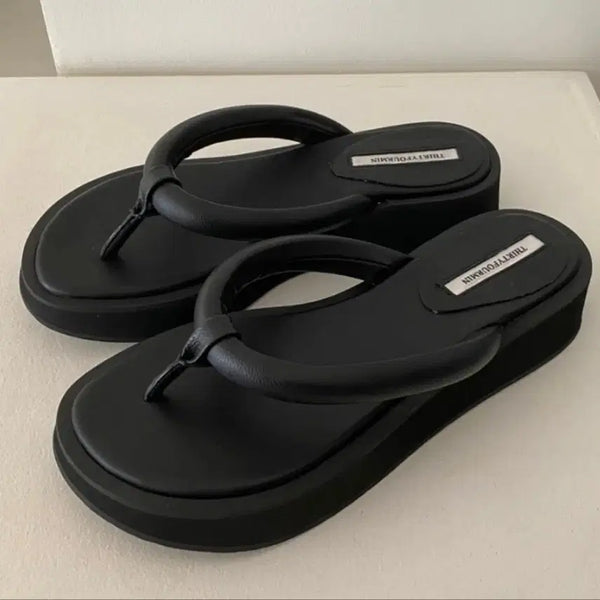 [BUNJANG] 30Minutes Platform Flip Flops (255) / 써티포민플리플랍 써티포민통통플랫폼쪼리 레더쪼리 써티포민255