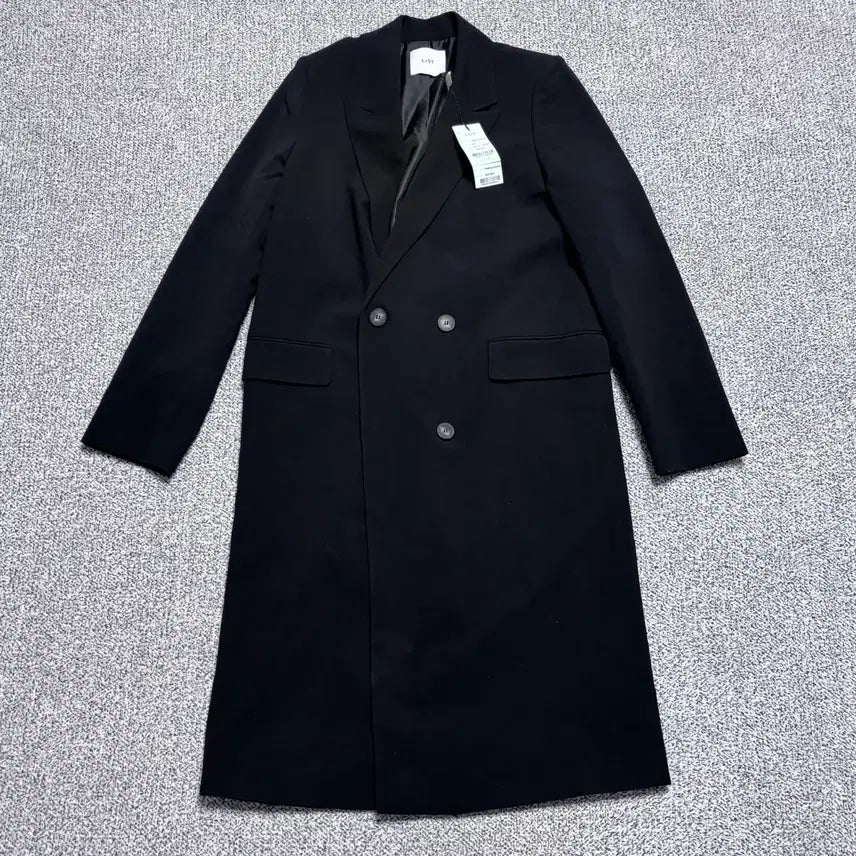 [BUNJANG] Women's Black Double-Button Long Trench Coat / 55 새상품 리스트 여성 블랙 더블 버튼 롱 트렌치 코트 0825