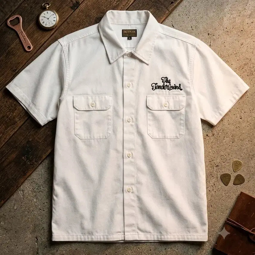 [BUNJANG] Tenderloin Chain Stitch Work Shirt White / 텐더로인 체인스트치 워크 셔츠 (화이트)