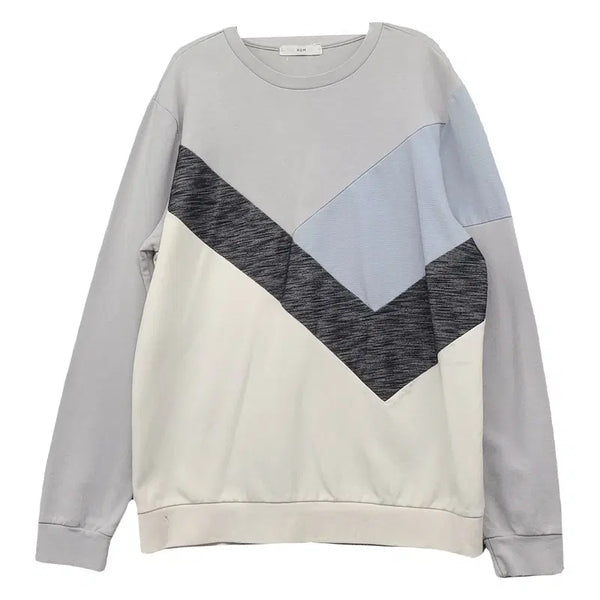 [BUNJANG] HUM Light Grey Cotton Basic Casual Sweatshirt 105 / HUM 흄 라이트그레이 코튼 베이직 캐주얼 맨투맨 105
