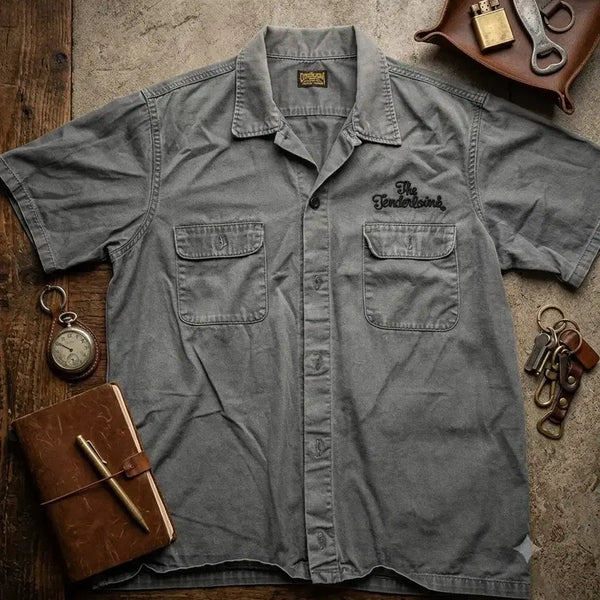 [BUNJANG] Tenderloin Chain Stitch Work Shirt (Khaki) / 텐더로인 체인스트치 워크 셔츠 (카키)