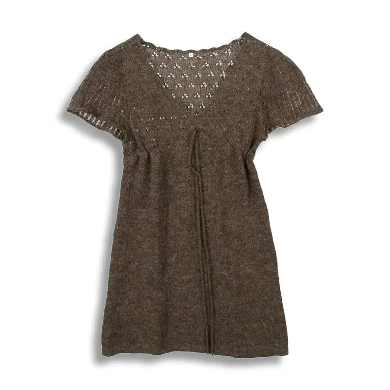 [BUNJANG] Women's Acrylic Nylon String Openwork Knit Dress (M) / JAPAN (WOMEN - M) 아크릴 나일론 스트링 오픈워크 니트 원피스