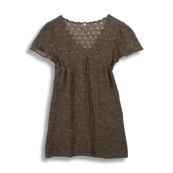 [BUNJANG] Women's Acrylic Nylon String Openwork Knit Dress (M) / JAPAN (WOMEN - M) 아크릴 나일론 스트링 오픈워크 니트 원피스