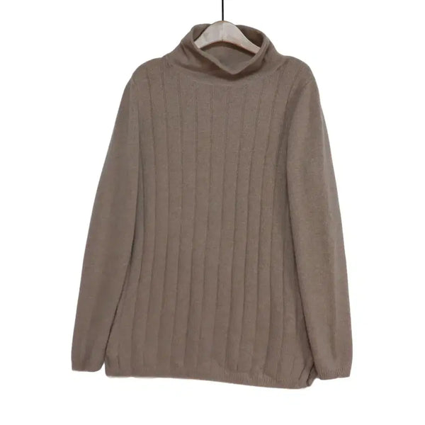 [BUNJANG] Emcee 100% Cashmere Ribbed Turtleneck Knit (Brown) / 엠씨 emcee 캐시미어 100% 골지 터틀넥 폴라 니트 66
