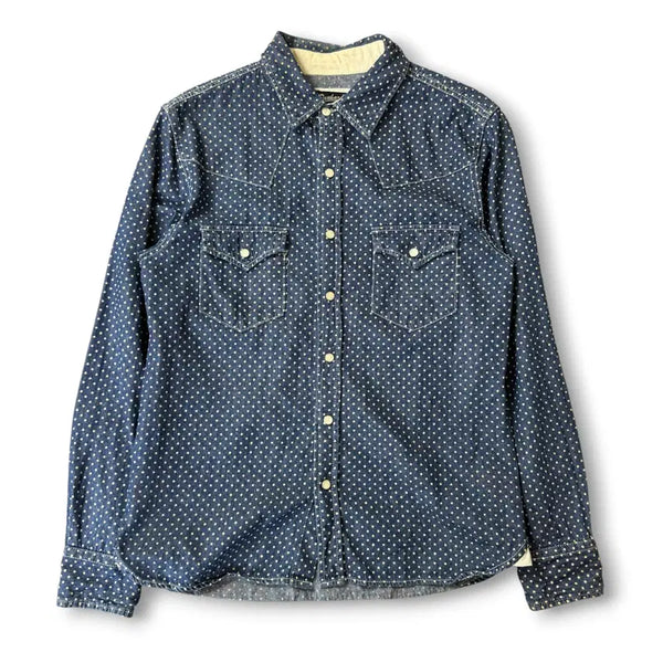 [BUNJANG] JPN Dot Pattern Denim Western Shirt M / JPN 펜하드 도트패턴 데님 웨스턴 셔츠 M