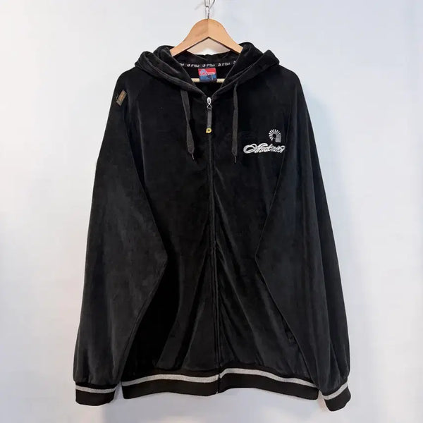 [BUNJANG] Akademiks 00s Y2K Velour Hoodie Zip-Up Jacket XXL / 00s 빈티지 아카데믹스(Akademiks) Y2K 벨루아 후드집업 (XXL)