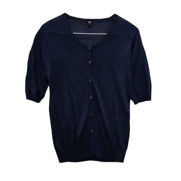[BUNJANG] Uniqlo Navy Blue Mini Cardigan S / 유니클로 네이비블루 미니 가디건 S