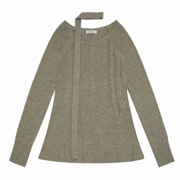 [BUNJANG] MIRECO CABLE RECO KNIT OPS GRAY / 미레코 CABLE RECO KNIT OPS GRAY