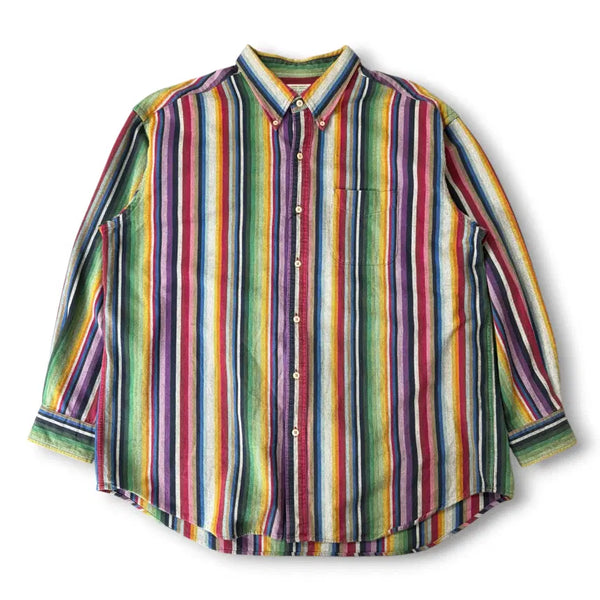 [BUNJANG] Schiatti Rainbow Multicolor Stripe Shirt 3XL / JPN 스키아티 레인보우 멀티컬러 스트라이프 셔츠 3XL