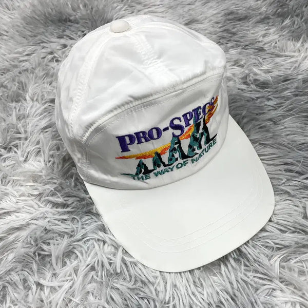 [BUNJANG] Pro-Specs Mountain Big Logo Embroidered Nylon White Ball Cap / 프로스펙스 마운틴 빅로고 자수 나일론 화이트 볼캡 5767