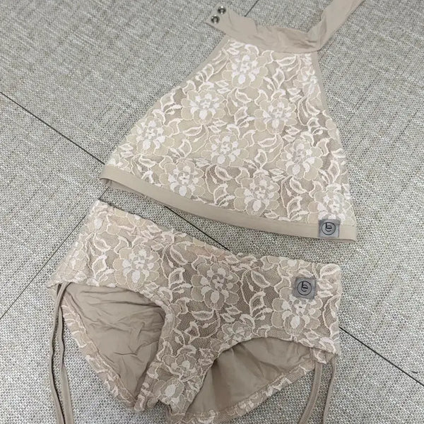 [BUNJANG] La Fée Bloom Lace Wireless Bralette & Shorts Set / 라에페 폴웨어 블룸
