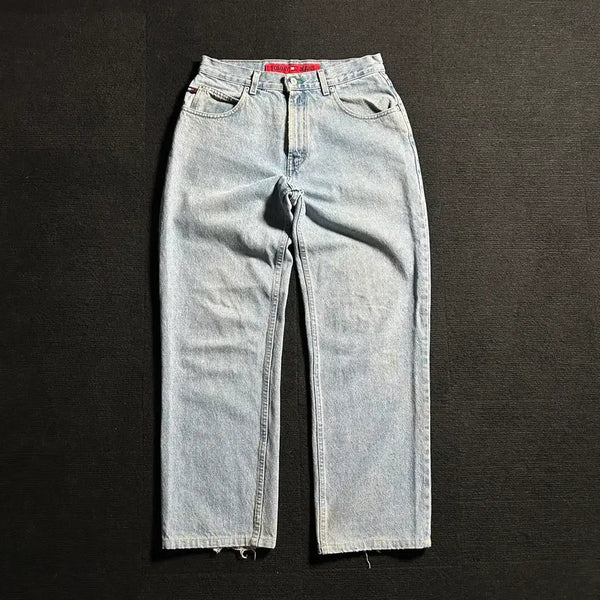 [BUNJANG] Tommy Hilfiger Patch Logo Light Wash Denim Pants / 타미힐피거 패치로고 연청 데님 팬츠