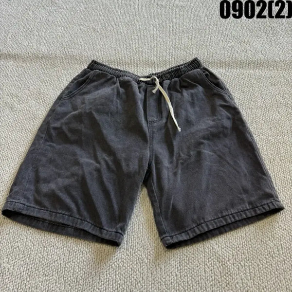 [BUNJANG] Men's Grey Washed Banding Shorts Size S / 남성 반바지 그레이 워싱 밴딩 반바지 s