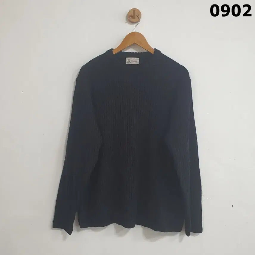 [BUNJANG] Black Ribbed Knit Sweater XL / 블랙 골지 니트 스웨터 xL