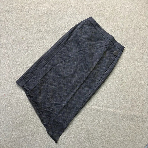 [BUNJANG] ELIDEN Women's Check Asymmetrical Wrap Skirt / S 엘리든 여성 체크 언발 랩 스커트 0902K1