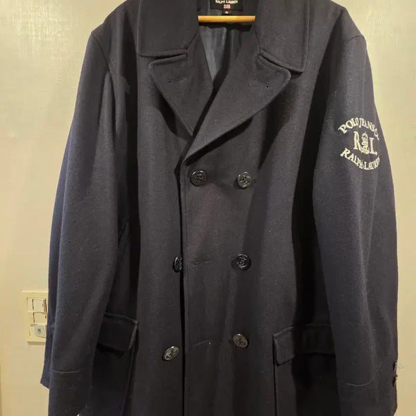 [BUNJANG] Polo Jeans Co. Ralph Lauren Vintage Navy Double-Breasted Officer Coat XL (USA Made) / 90s폴로 진스랄프로렌 네이비 코트 XL