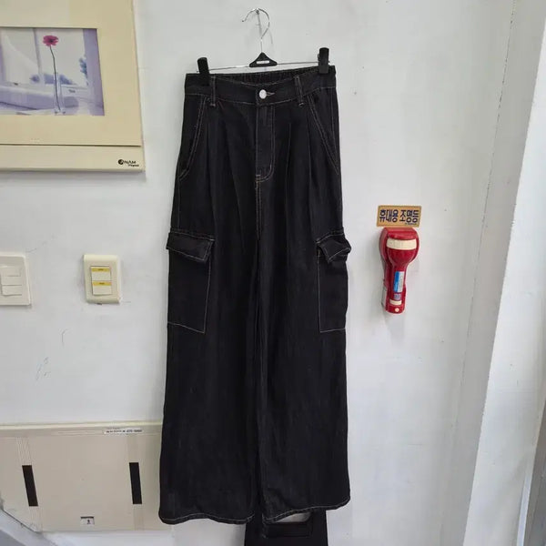 [BUNJANG] Women's Cargo Denim Pants / 여자 청바지 데님팬츠 카고 작업복