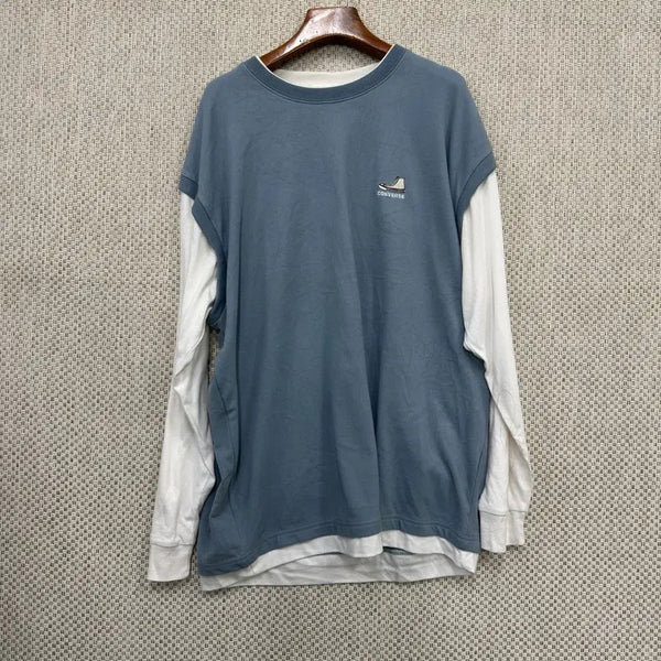 [BUNJANG] Converse Layered Long Sleeve T-Shirt L / 컨버스 레이어드 긴팔티 L H04080