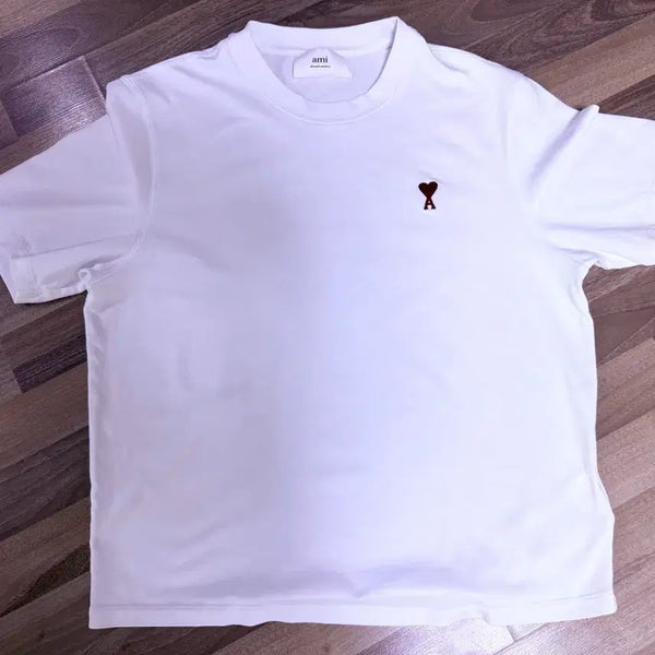 [BUNJANG] AMI Heart Logo Short Sleeve T-shirt White S / 아미 하트 로고 반팔티 화이트 S