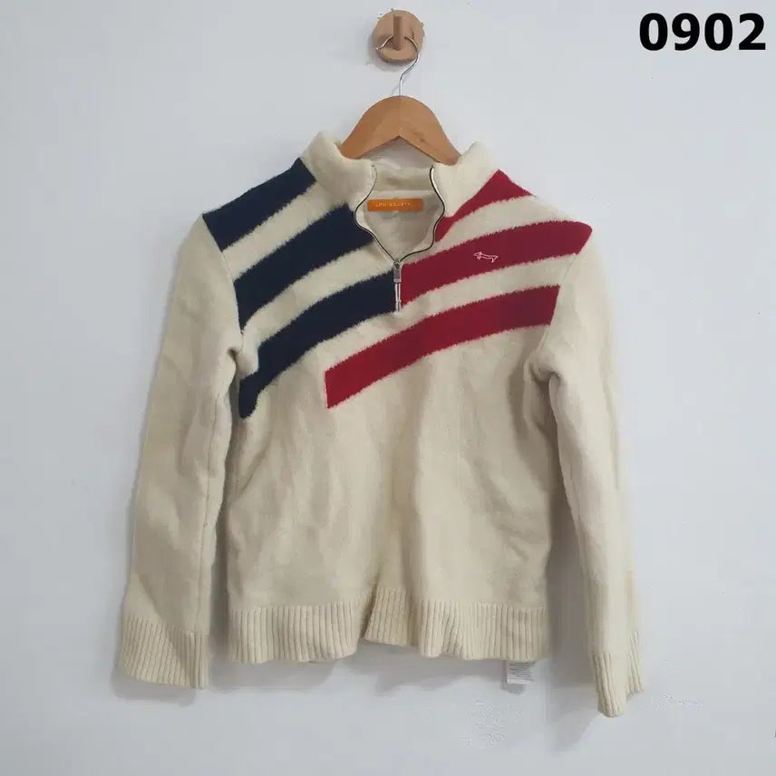 [BUNJANG] Louis Castel Striped Sweater / 루이스카스텔 스웨터 흰색 네이비 레드 줄무늬 100
