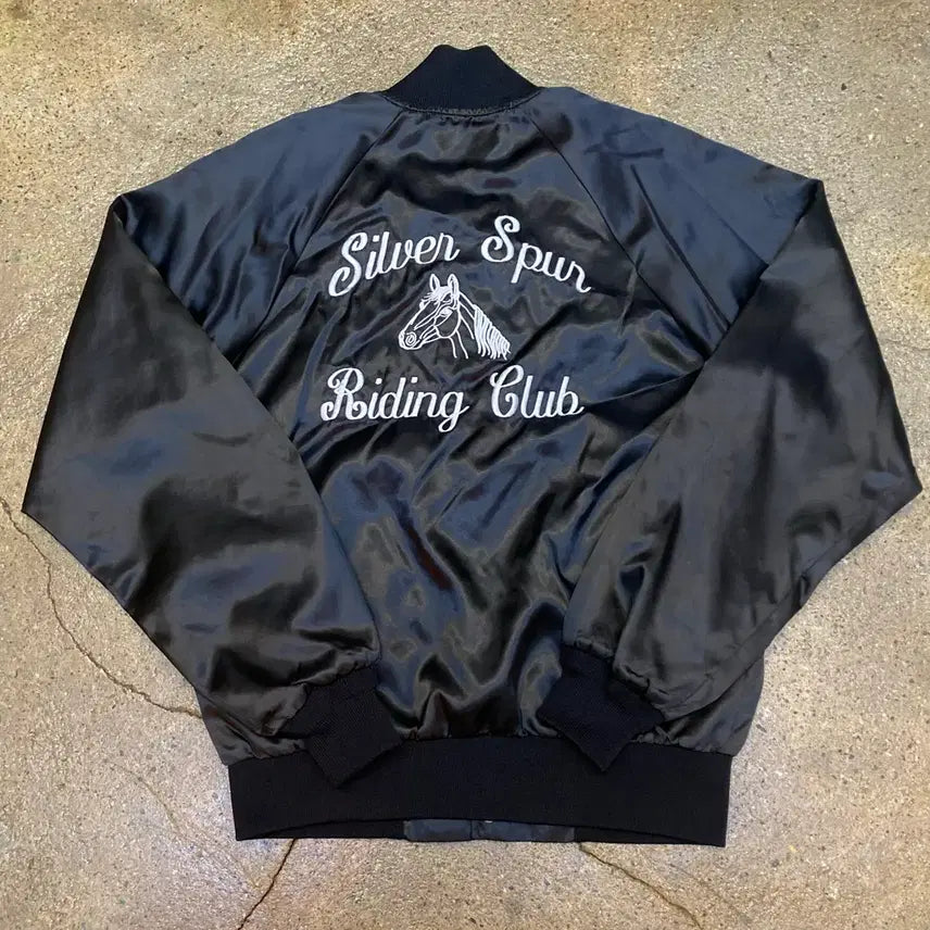 [BUNJANG] Bridgeport Black Satin Jacket / 미국 빈티지 Bridgeport 블랙 새틴 자켓