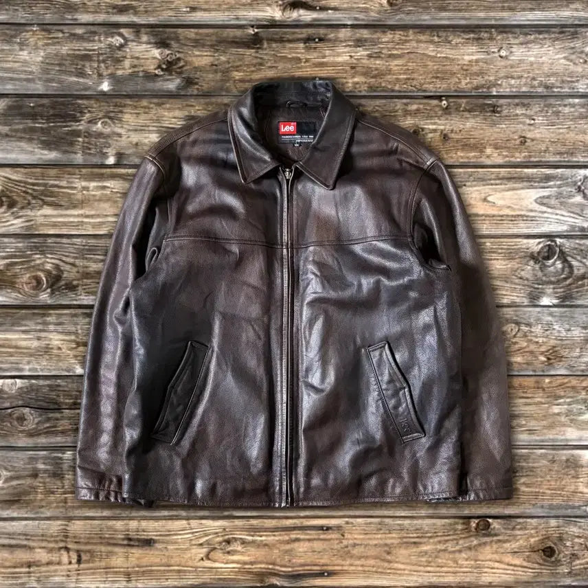 [BUNJANG] Lee USA Single Leather Jacket / 105) Lee USA 소가죽 싱글 레더 자켓