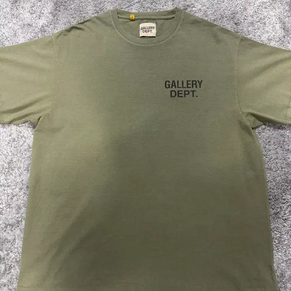 [BUNJANG] Gallery Dept. Logo Print Short Sleeve T-Shirt Olive / 갤러리디파트먼트 반팔