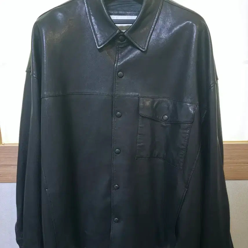 [BUNJANG] Custom Mellow Leather Shirt Jacket / 커스텀멜로우 가죽 레더 셔츠 자켓