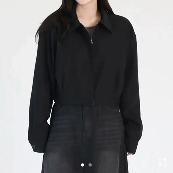 [BUNJANG] Two-Way Cropped Blouson Jacket / 투웨이 크롭 블루종 자켓