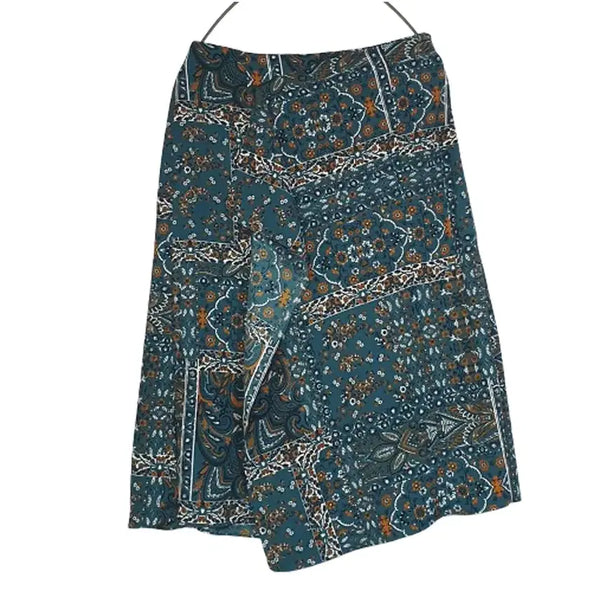 [BUNJANG] SHES MISS Teal Floral Wrap Style Skirt Size 66 / SHES MISS 청록 랩스타일 스커트 66