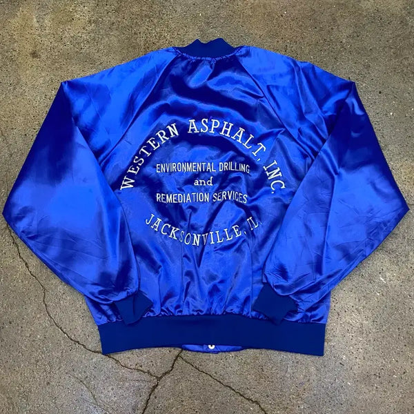[BUNJANG] Blacksheep Blue Satin Jacket Vintage / 미국 빈티지 blacksheep 블루 새틴 자켓