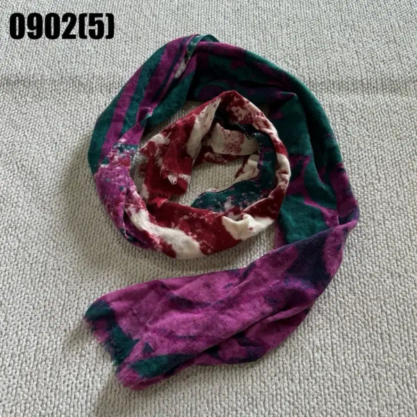 [BUNJANG] Sisley Patterned Scarf / 시슬리 머플러 스카프 보라색/녹색/빨강색 패턴 0902