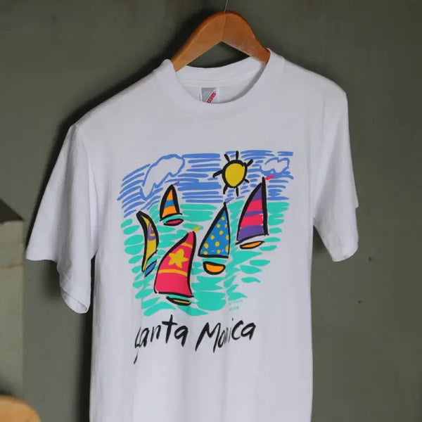[BUNJANG] 90's JERZEES Santa Monica T-Shirt / (착용컷) 90's JERZEES 산타 모니카 반팔 티셔츠 (95)
