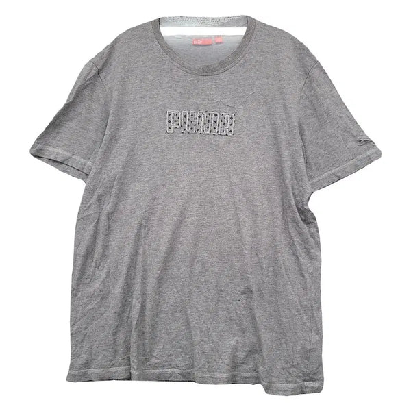 [BUNJANG] Puma Printing Light Gray Short Sleeve T-Shirt (L) / 푸마 프린팅 라이트 그레이 반팔티 L