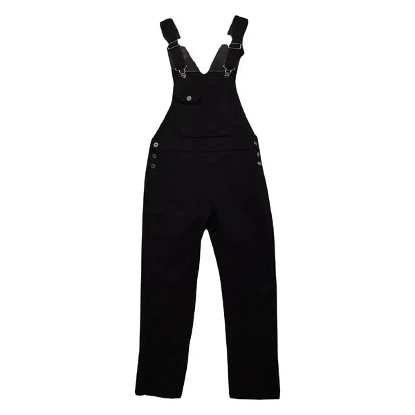 [BUNJANG] Women's Vintage Black Denim Jumpsuit / 여자 빈티지 블랙 데님 멜빵 점프수트