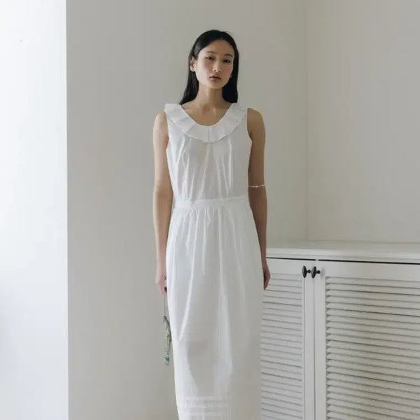[BUNJANG] Parblang Tabon Frill Neck Dress / 파르벵 타본 프릴넥 드레스
