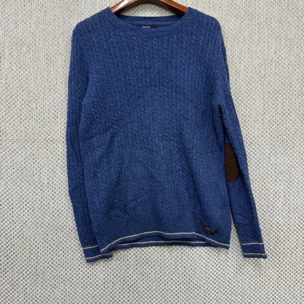 [BUNJANG] Hazzys Wool Cashmere Knit Sweater 90 / 헤지스 암패치 울 캐시미어 니트 스웨터 90 H03999