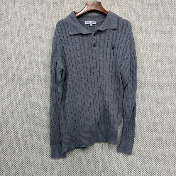 [BUNJANG] US Polo Assn. Cable Knit Sweater L / US폴로 꽈배기 니트 스웨터 L H04033