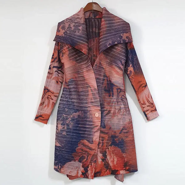 [BUNJANG] Pleated Shawl Collar Jacket - Free Size / 숄카라 플리츠 쟈켓 Free