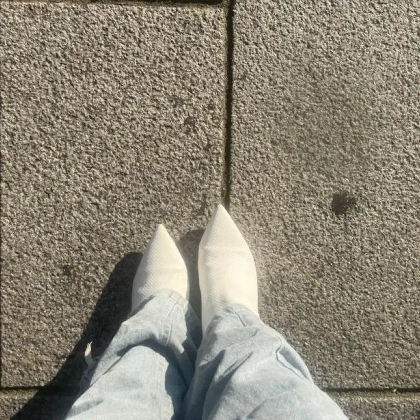[BUNJANG] White Ankle Boots / 화이트 앵클부츠