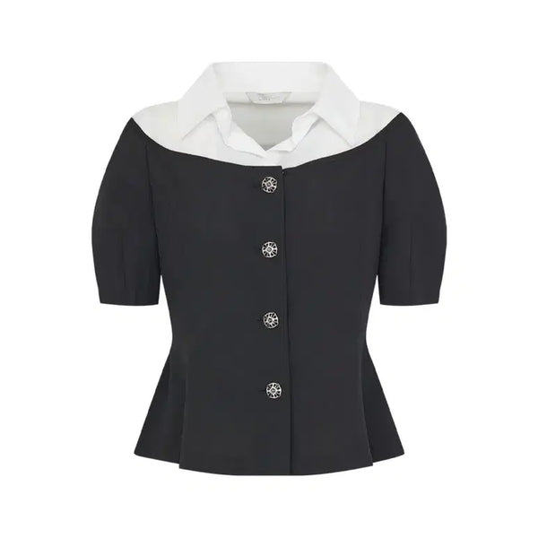 [BUNJANG] LINE EDITION Layered Blouse - New with Tags / 라인어디션 셔츠 레이어드 블라우스 택달린 새상품 팝니다 :)