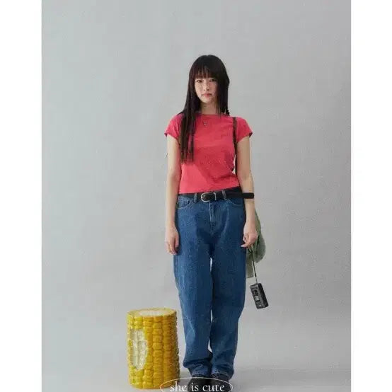 [BUNJANG] She's Cute Kiki Tee Cherry / 쉬이즈큐트 키키티 체리