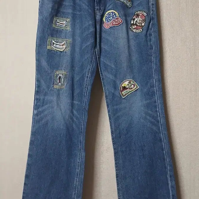 [BUNJANG] Body Glove Surf Vintage Patch Denim Pants / 빈티지 패치 데님 팬츠