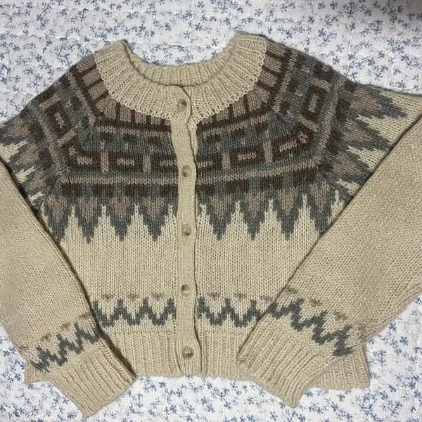 [BUNJANG] Maybe Baby Dearest Nordic Pattern Knit Cardigan / (메이비베이비) Dearest 노르딕 패턴  니트 가디건