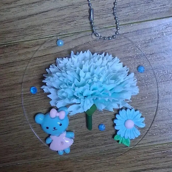 [BUNJANG] Baby Bear Soap Flower Keychain / 아기곰 비누 꽃 키링