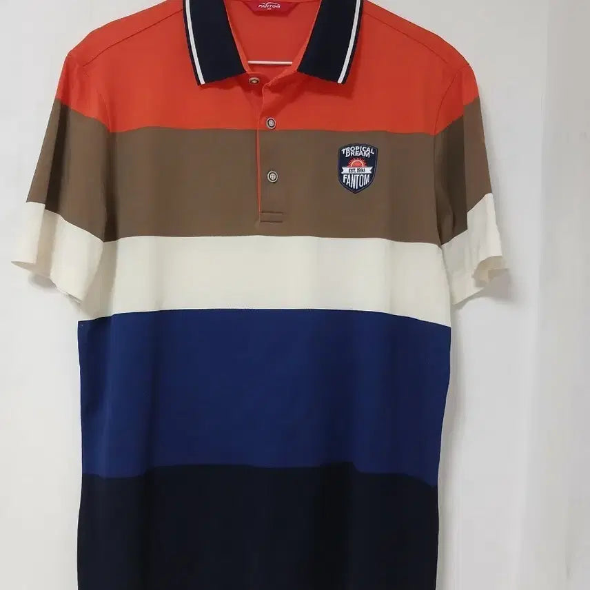 [BUNJANG] Phantom Striped Collar T-Shirt - Size 100 / 팬텀 단가라 카라티셔츠 100
